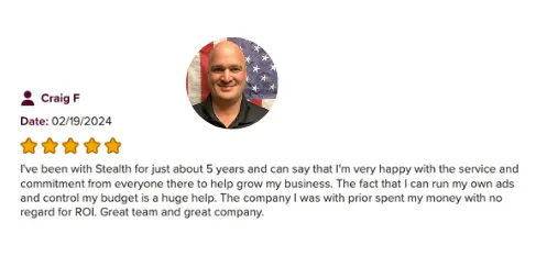 5-star review from Craig F