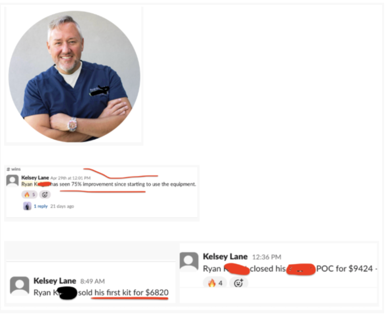 Client wins shared in Slack